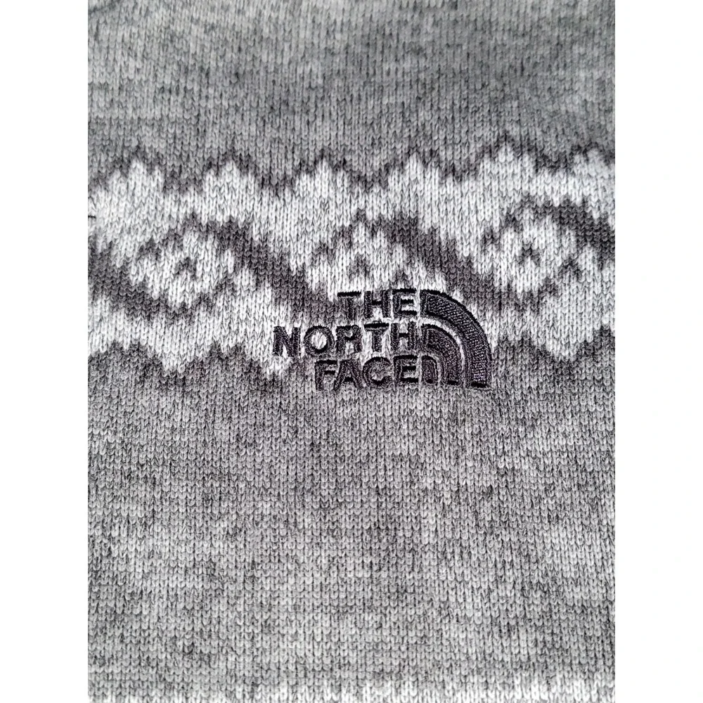 The North Face Gordon Lyons Novelty 1/4 Zip Sweater Mens XL Gray Fleece Aztec